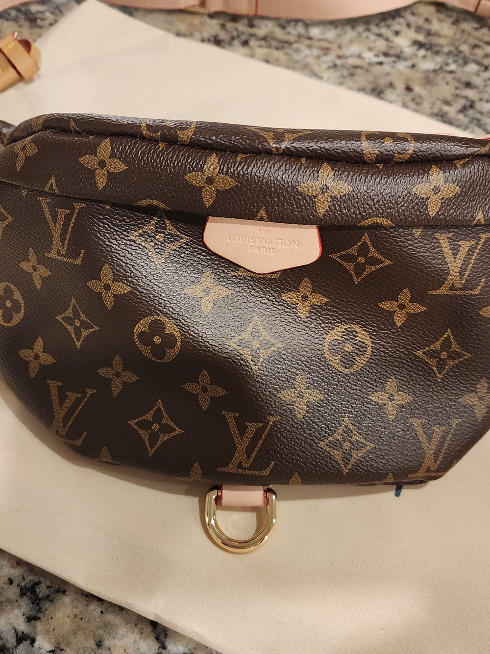 Source Unknown Brown Monogram Crossbody Bag with Gold Hardware